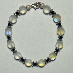 Aurora Glass and Czech Glass Bracelet 7 Inches